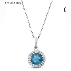 Blue topaz and diamond necklace from Kay jewelers